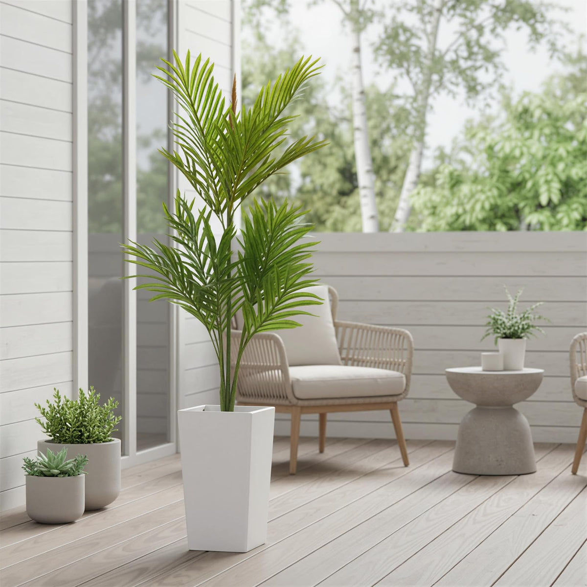 Planta artificial lista para colocar preensamblada en maceta