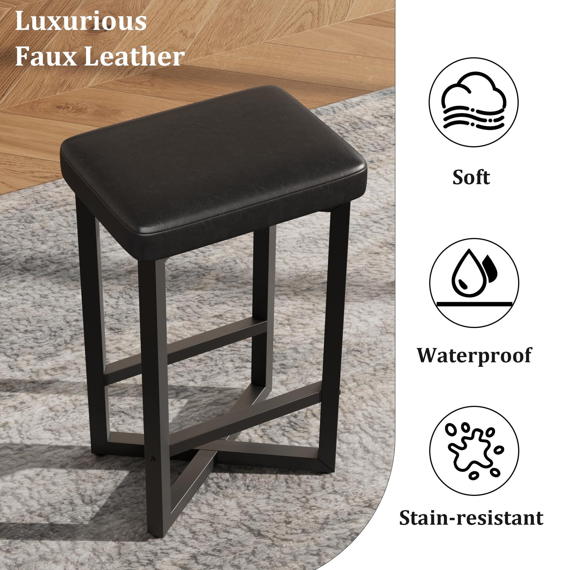Asiento espacioso de 40x30 cm con espuma de alta densidad de 5.6 cm del taburete Garvee